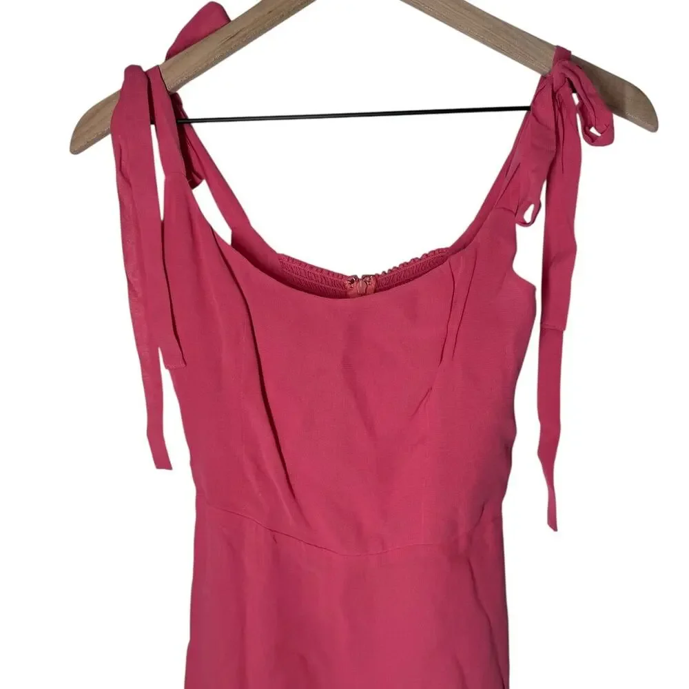 Reformation Annabell Dress Pink Tie Strap Size 4 NWT - Picture 5 of 13